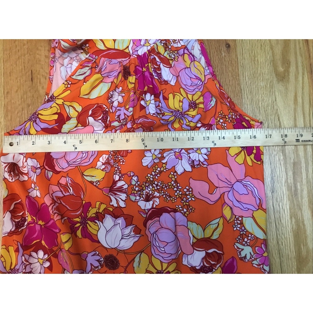 Vince Camuto Halter Neck Dress Maxi Tiered S VTG Y2K Boho Vibrant Festival Hippi - Picture 9 of 11